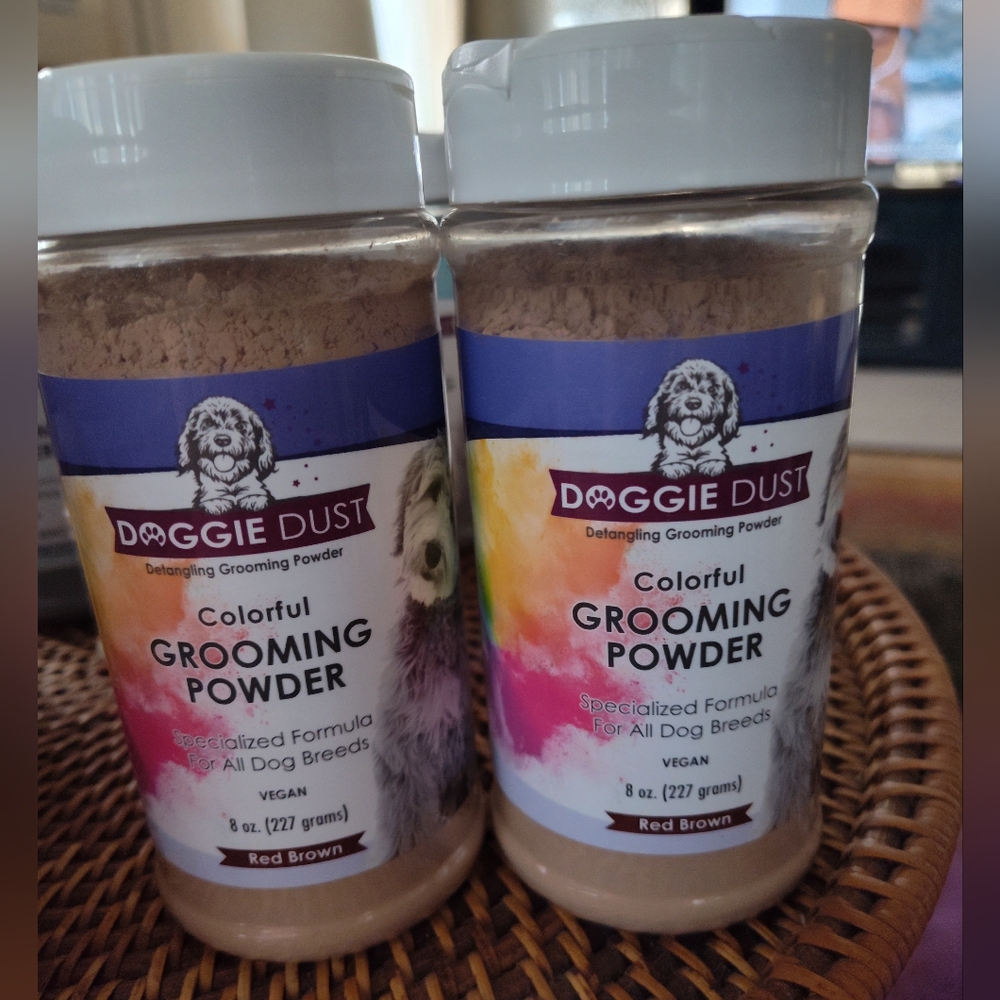 Doggie Dust Grooming Powder Red Brown Hair Detangler  Bundle 2 For $  New! USA
